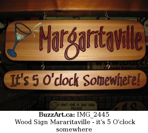 Wood Sign Mararitaville - it's 5 O'clock somewhere